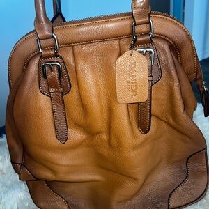 Danier Cognac Brown Leather Shoulder Bag